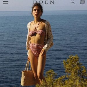 NEW Doen Soleil Bikini Top and Sea High Waist Bikini Bottoms XS Rouge NWOT